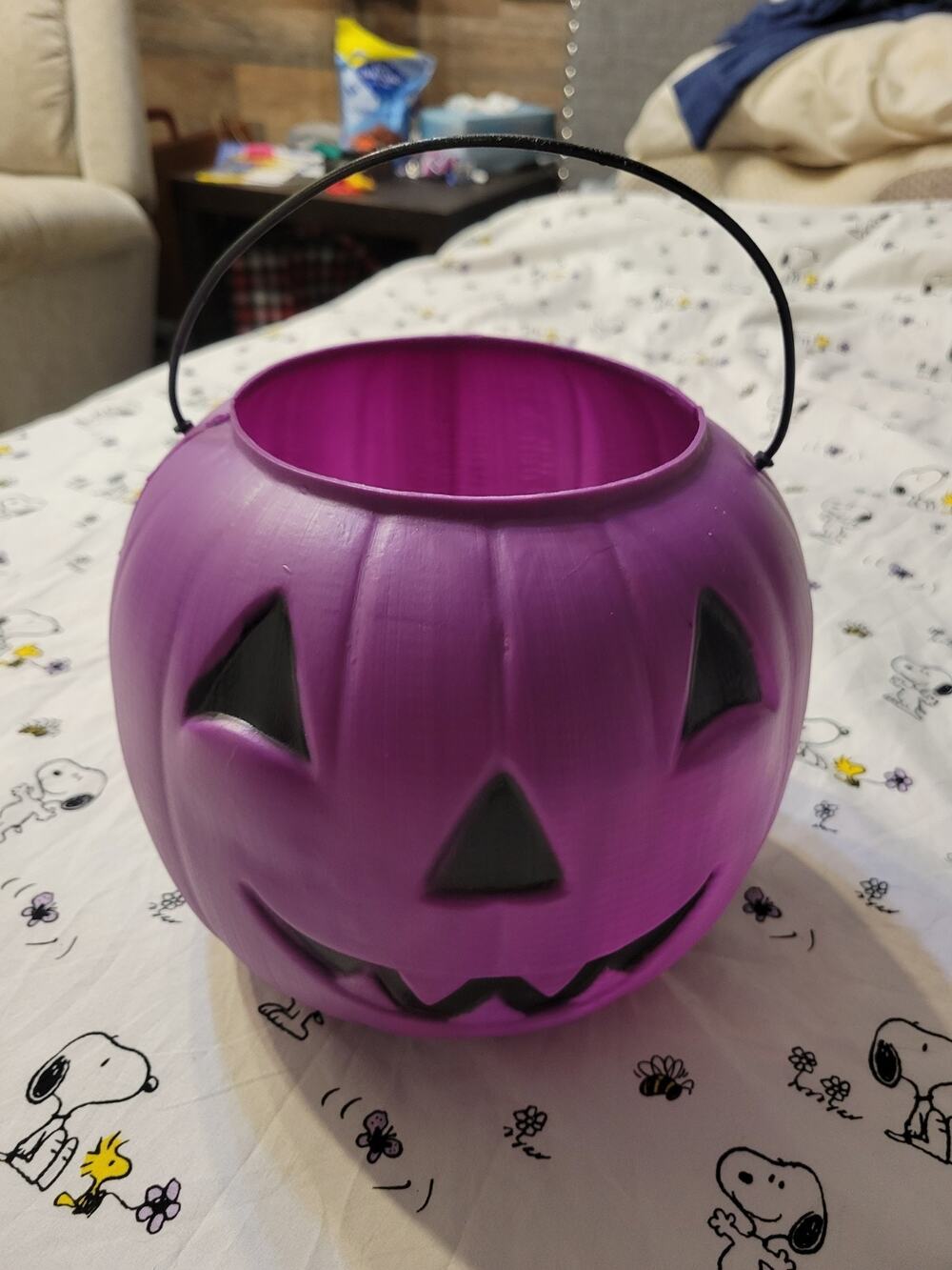 Halloween General Foam Purple Pumpkin Trick Or Treat Candy Bucket Jack o Lantern